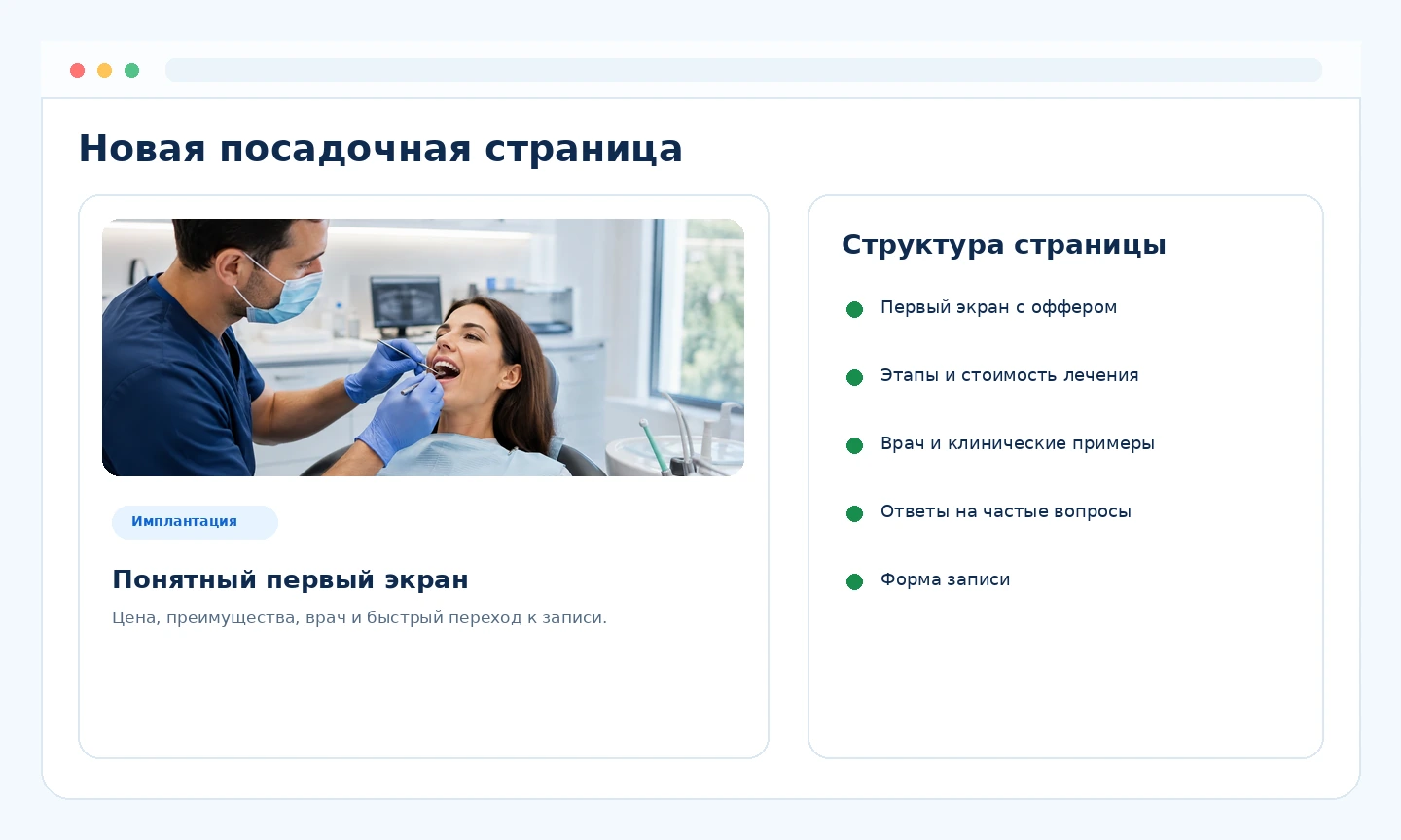 Макет посадочной страницы